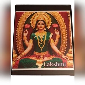 Hindu Goddess Lakshmi in a Glass Front Frame 8x10 Picture AI wall